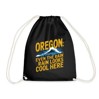 Oregon: Even the rain looks cool here - Drawstring Bag - black - Front