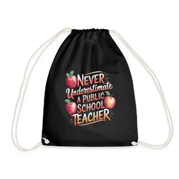 Never underestimate a teacher at the - Drawstring Bag - black - Front