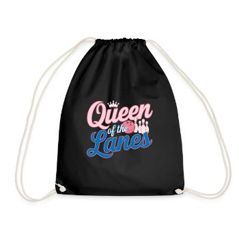 Queen of Lanes Bowling Woman Passion - Drawstring Bag - black - Front