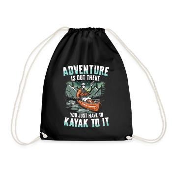 Adventure Awaits You: Kayaking Experience in the - Drawstring Bag - black - Front