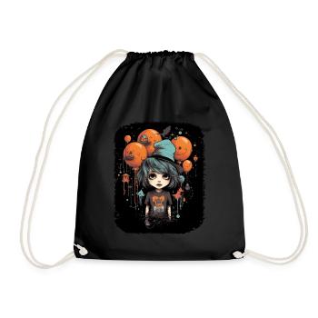 Imaginative boy with magic balloons - Drawstring Bag - black - Front