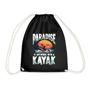 Le paradis est partout avec le kayak - Sac de sport léger - noir - Devant