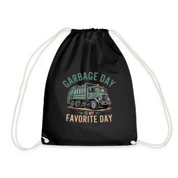 Garbage Collection Day Is My Favorite Day - Humor for - Drawstring Bag - black - Front