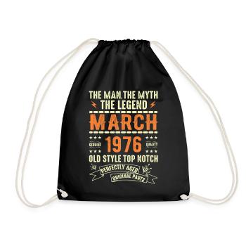 Mars 1976 Cadeau d’anniversaire Vintage Mars 1976 - Sac de sport léger - noir - Devant