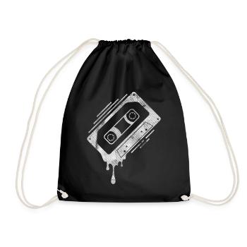 Dripping Cassette Tape - Drawstring Bag - black - Front