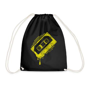 Dripping Cassette Tape - Drawstring Bag - black - Front