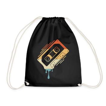 Dripping Cassette Tape - Drawstring Bag - black - Front