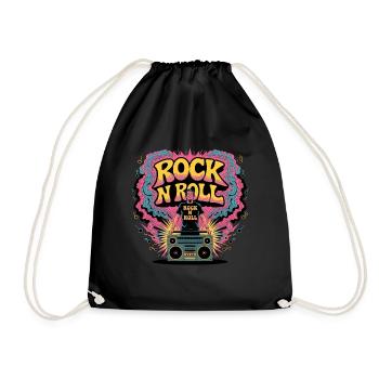 Rock N Roll Musik-Liebhaber Retro Boombox - Turnbeutel - Schwarz - Vorne