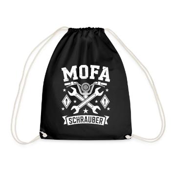 Moped Mechanic Workshop Mechanic - Drawstring Bag - black - Front
