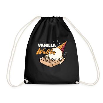 Vanilla Waffles Syrup Breakfast Waffles - Drawstring Bag - black - Front