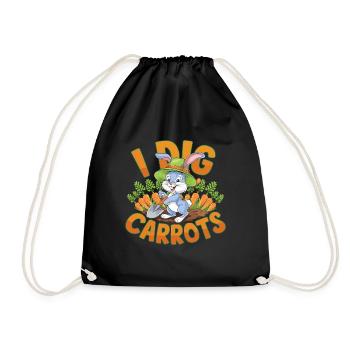 I Dig Carrots für einen Karotten Fan - Turnbeutel - Schwarz - Vorne