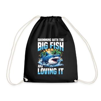 Swimming With The Big Fish And Loving It - Turnbeutel - Schwarz - Vorne
