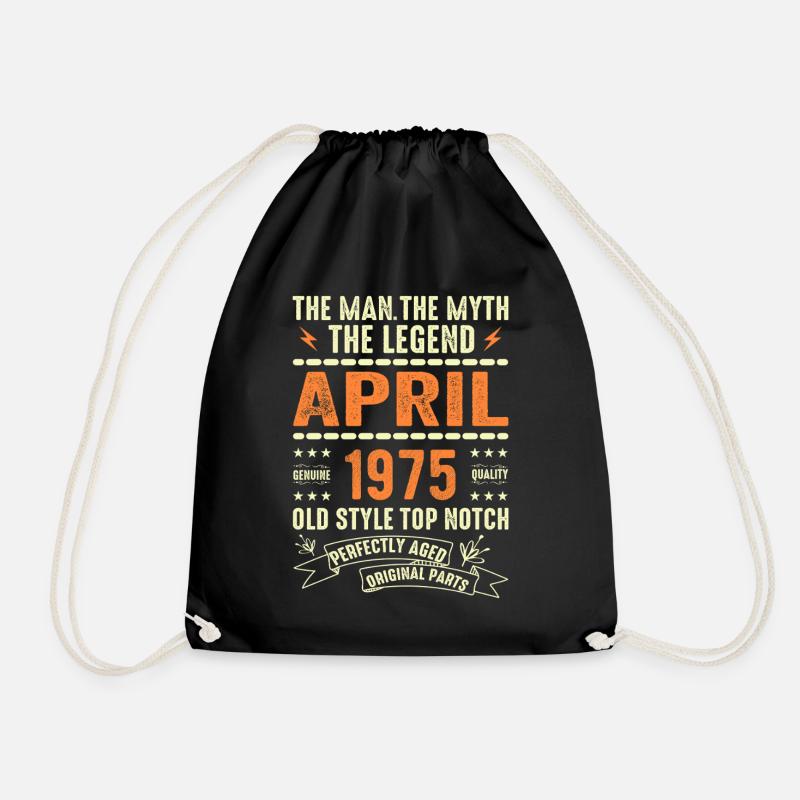 APRIL 1975, APRIL 1975 - Drawstring Bag - black