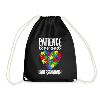 Autism Community Heart Colorful Hands Autistic - Drawstring Bag - black - Front