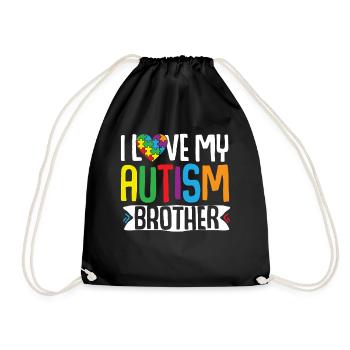 Cadeau de sensibilisation à l’autisme Sœur Frère - Sac de sport léger - noir - Devant