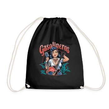 Gasolineros Retro Rockabilly Kunst mit - Turnbeutel - Schwarz - Vorne
