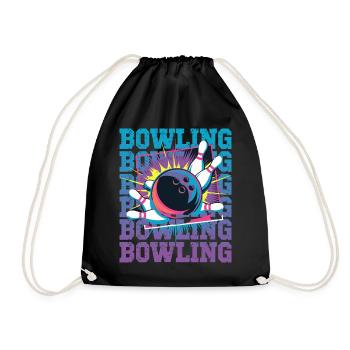 Bowling Spaß für Kegel-Fans: Dynamische - Turnbeutel - Schwarz - Vorne