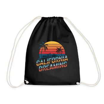 Californie Rêver Coucher de soleil Palmiers Horizon - Sac de sport léger - noir - Devant