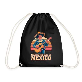 La musique est l’âme de la guitare vintage mexicaine - Sac de sport léger - noir - Devant