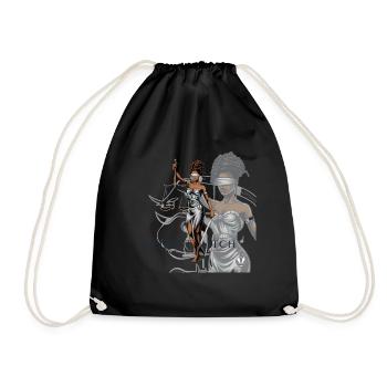 Sorcière élégante avec des écailles et une épée - - Sac de sport léger - noir - Devant