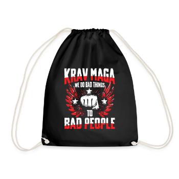 Krav Maga: We Do Bad Things To Bad People - Drawstring Bag - black - Front