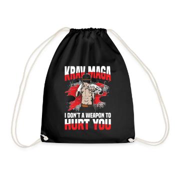 Krav Maga Fighter Statement I Don't A Weapon To - Drawstring Bag - black - Front