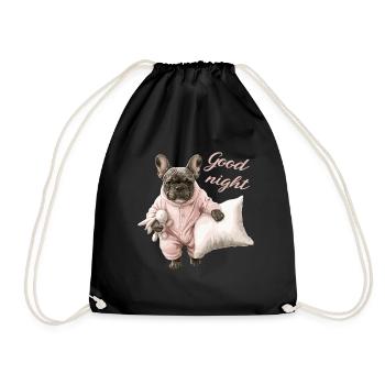 French Bulldog Good Night Sweet Dream - Drawstring Bag - black - Front