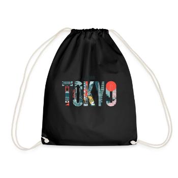 Japan Tokyo Cityscape Travel Adventure - Drawstring Bag - black - Front