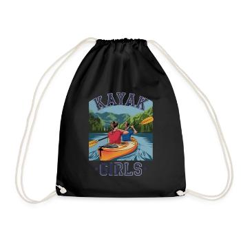 Kayak Girls Nature Adventure for Water Sports - Drawstring Bag - black - Front