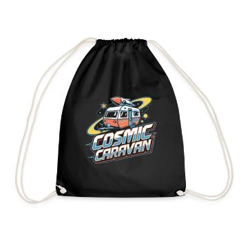 Cosmic Caravan Space Adventure for Explorers - Drawstring Bag - black - Front