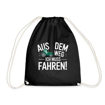 Aus Dem Weg Ich Muss Traktor Fahren Lustiger - Turnbeutel - Schwarz - Vorne