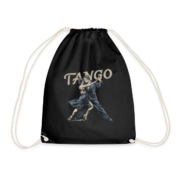 Elegance of Tango: Passionate Dance Moment - Drawstring Bag - black - Front