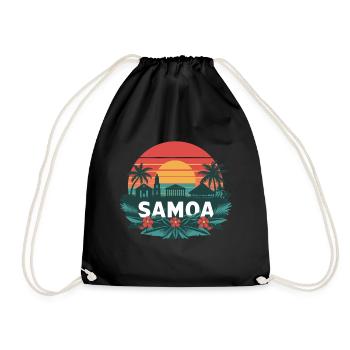 Entdecke Die Schönheit Von Samoa Im Tropischen - Turnbeutel - Schwarz - Vorne
