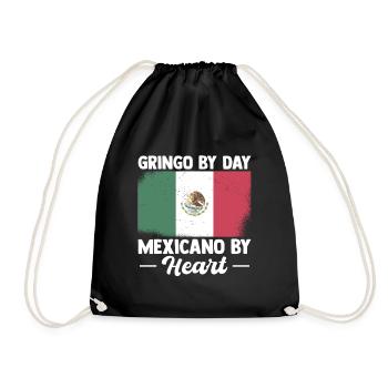 Mexikaner Geschenk Gringo By Day Mexicano Heart - Turnbeutel - Schwarz - Vorne