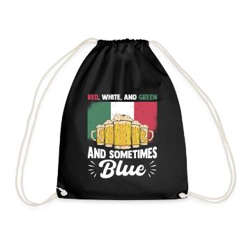 Mexican Fiesta Siesta Red White Green Blue - Drawstring Bag - black - Front