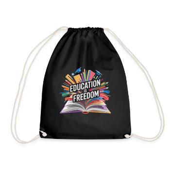 Education is freedom creative representation for - Drawstring Bag - black - Front