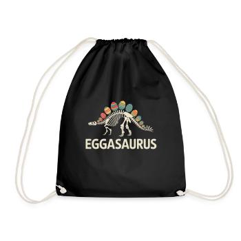 Eggasaurus Dinosaurier Skelett Mit Ostereiern - Turnbeutel - Schwarz - Vorne