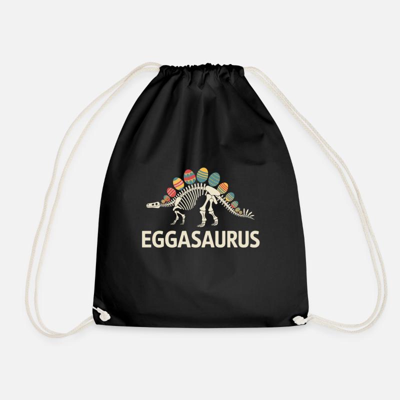 Squelette de dinosaure Eggasaurus avec des œufs de Pâques - Sac de sport léger - noir