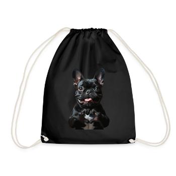 Look mignon de bouledogue français - Sac de sport léger - noir - Devant