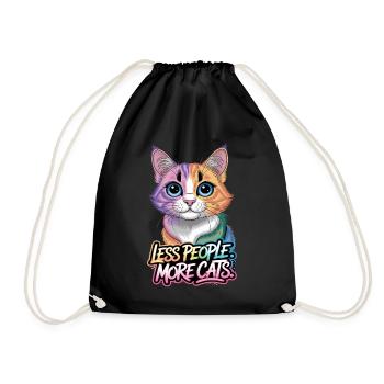 Moins de personnes Plus de chats Motif de chat coloré - Sac de sport léger - noir - Devant