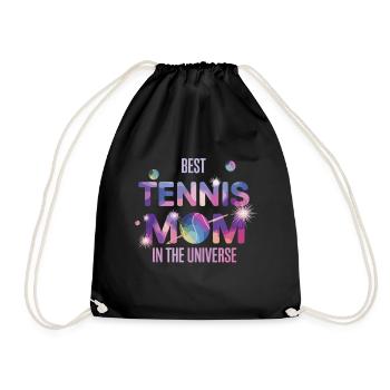 Best Tennis Mom In The Universe Galactic Funny - Drawstring Bag - black - Front