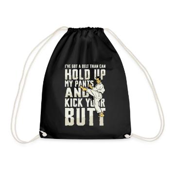 Ich Habe Einen Gürtel, Der Meine Hose Hält Und - Turnbeutel - Schwarz - Vorne