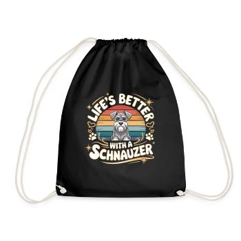 La vie est meilleure avec un chien Schnauzer - Sac de sport léger - noir - Devant