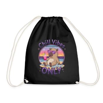 Chill Vibes Only Summer Beach Party Capybara - Sac de sport léger - noir - Devant