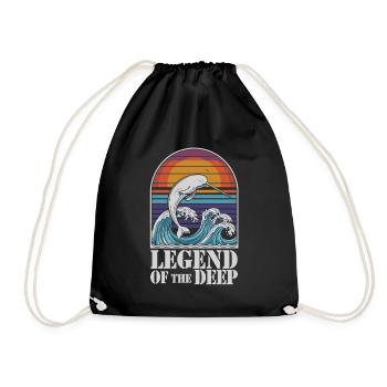 Légende Du Narval Profond Illustration Avec - Sac de sport léger - noir - Devant