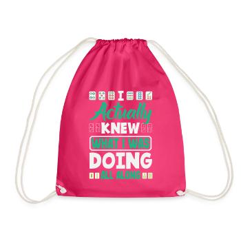 Mahjong Spieler Lustiger Mah Jongg Spruch Ma Jiang - Turnbeutel - Fuchsia - Vorne