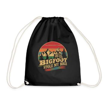 Bigfoot Stole My Bike Vintage - Drawstring Bag - black - Front