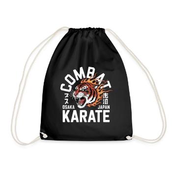 Kampfkunst Tiger - Combat Karate Osaka Japan Motiv - Turnbeutel - Schwarz - Vorne