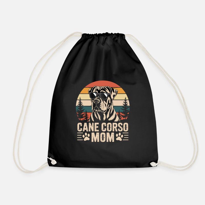 Stolze Cane Corso Mama Retro Design - Turnbeutel - Schwarz