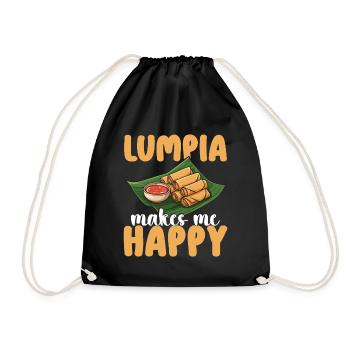 Spring Rolls Lumpia Makes Me Happy - Drawstring Bag - black - Front